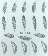 Water Nail Decals - Feathers