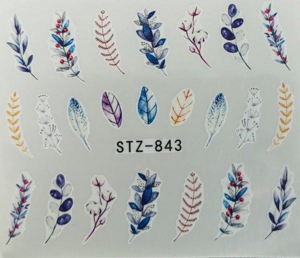 Water Nail Decals - Floral and Leaf Patterns
