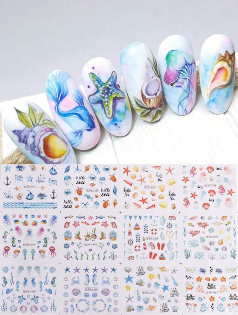 Water Nail Decals - Sea  x12