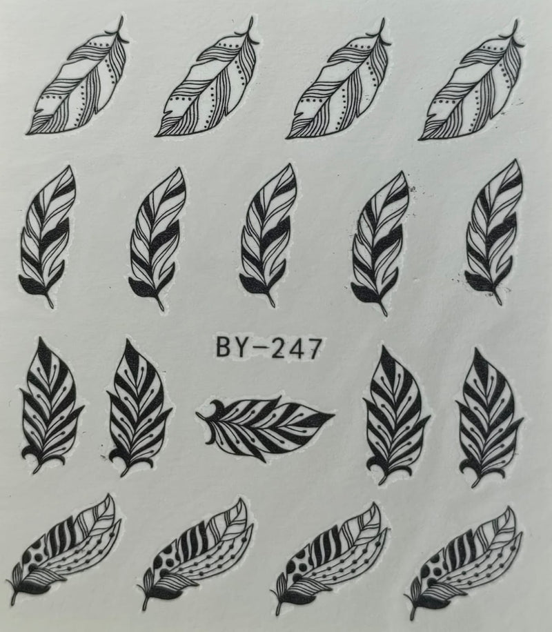 Water Nail Decals - Feathers