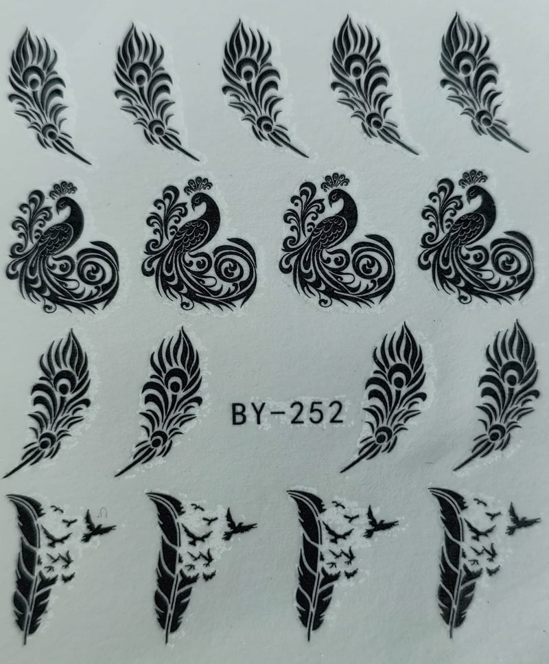 Water Nail Decals - Feathers