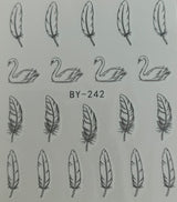 Water Nail Decals - Feathers