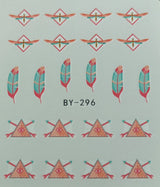 Water Nail Decals - Feathers