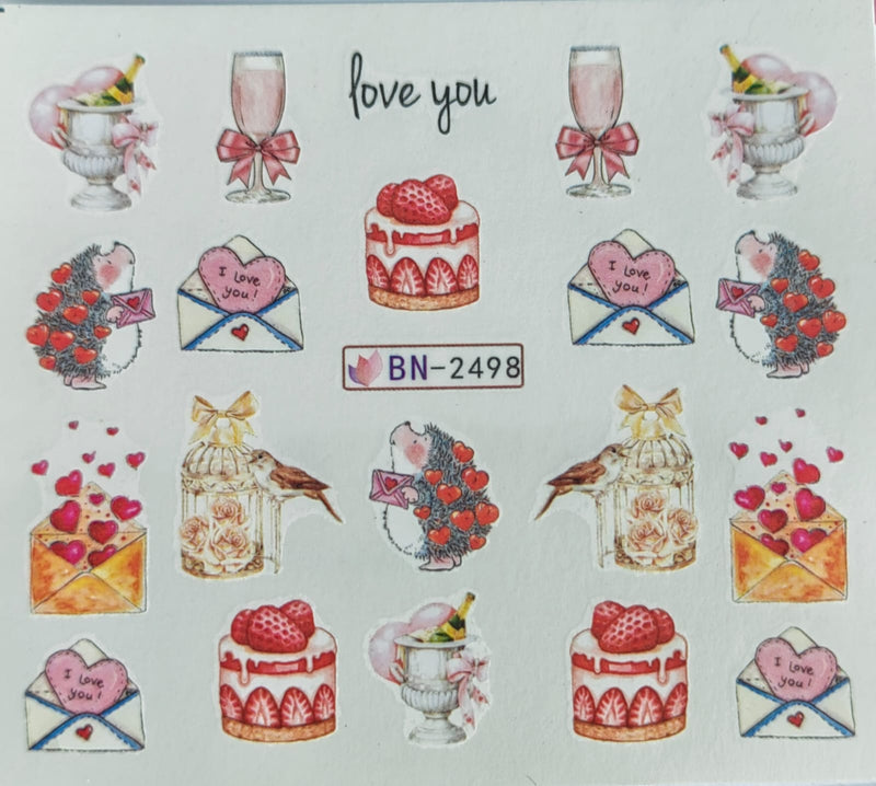 Water Nail Decals - Hearts and Cupcakes