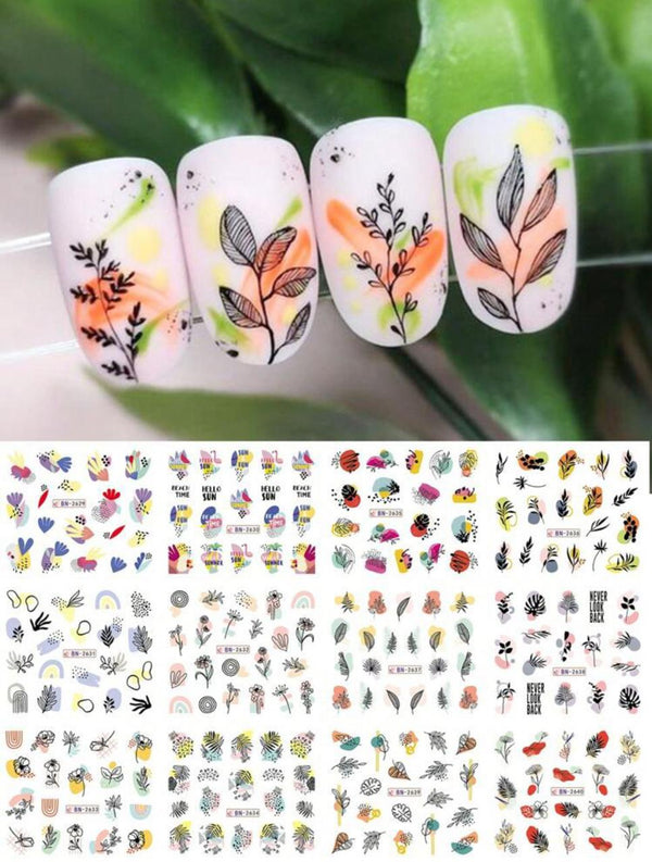 Water Nail Decals - Leaf x12