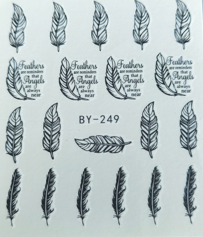 Water Nail Decals - Feathers